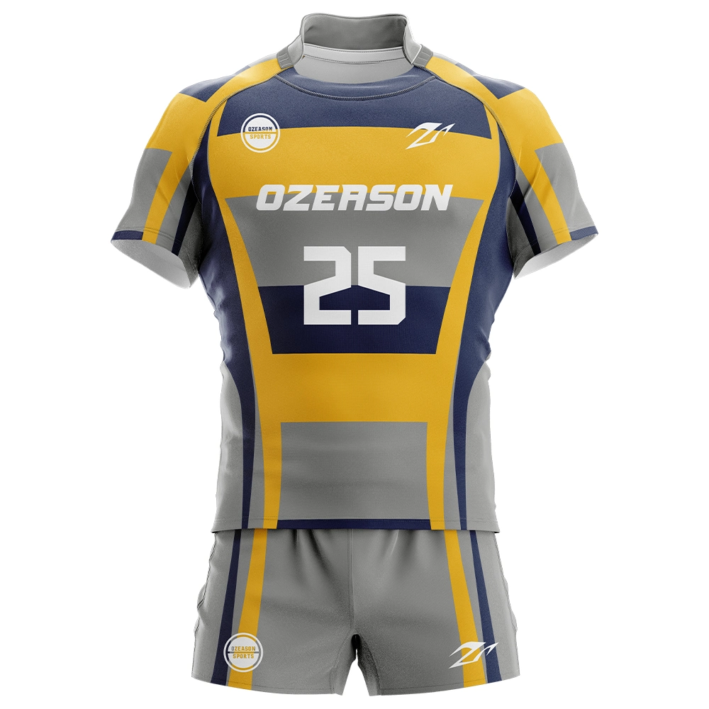 Tissu en jersey de rugby personnalisé coton de haute qualité pour enfants/adultes tous les noirs Maillot de rugby