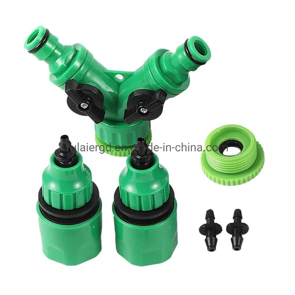 Y-Type Tap Connectors with Quick Adapter Garden Irrigation Water Splitter for 1/8 Inch Hose