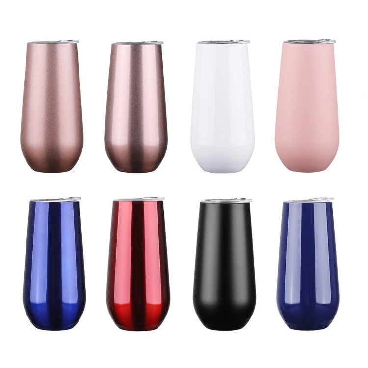 Factory Wholesale/Supplier 6oz Insulated Stemless Wine Tumbler 12oz Champagne Tumbler Cups