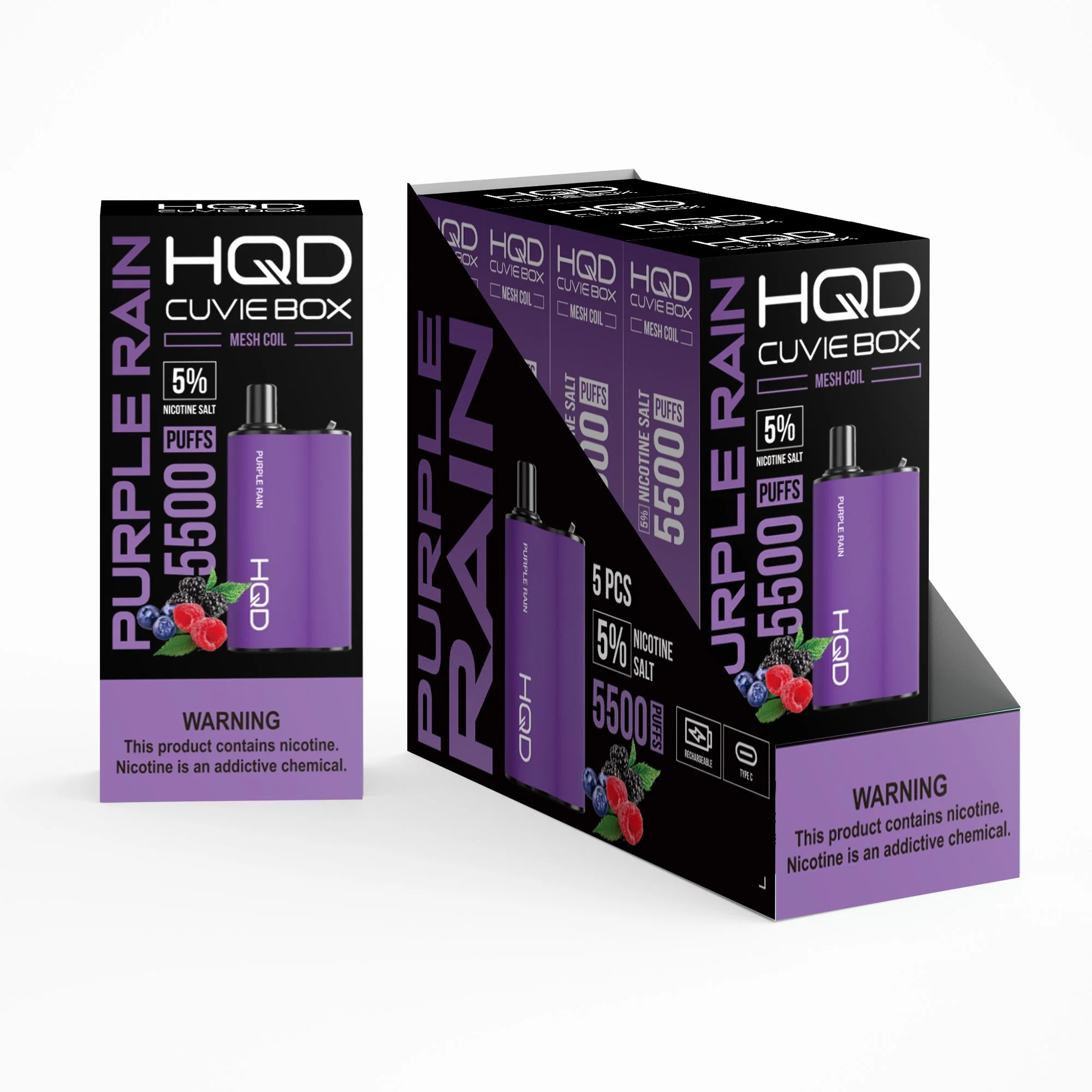 Hqd Box Disposable/Chargeable Vape Purple Rain Flavor New Design High quality/High cost performance 