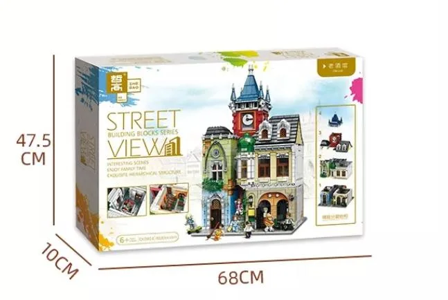 ODM OEM Brick House Toy Build Block City Toy Plastic Square Construction Bookstore