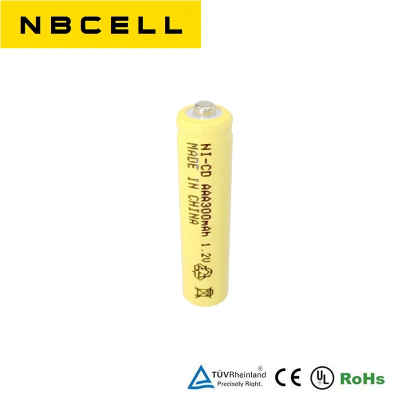 NiCd 1.2V AAA 300mAh Battery Ni-CD Rechargeable Battery