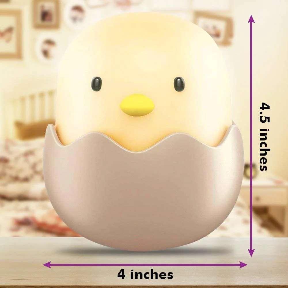 Quality Rechargeable Kids Night Decoration Lighting for Bedroom Baby Night Lamp Cute Chick Dimmer Switch Bedside Nursey Lamp Warm White/ White Mood Light