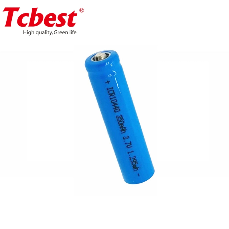 Customized Design Mini Rechargeable Lithium Li Ion Battery 3.7V 350mAh Icr10440 Lithium Rechargeable Cylindrical Rechargeable Battery Icr10440 3.7V 350mAh