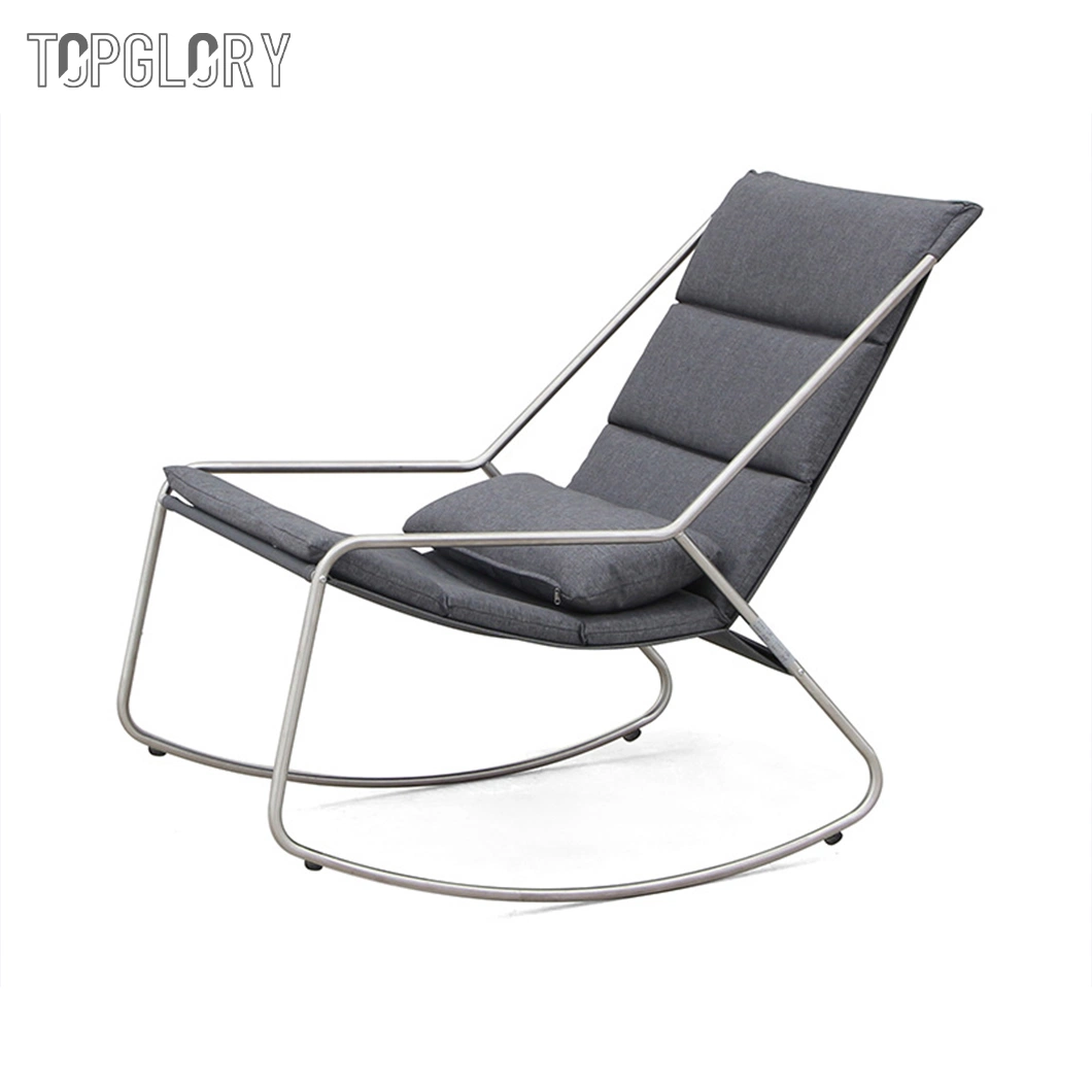 Novo design do tubo de aço inoxidável série Textilene Leisure Chaise Piscina Espreguiçadeira Móveis