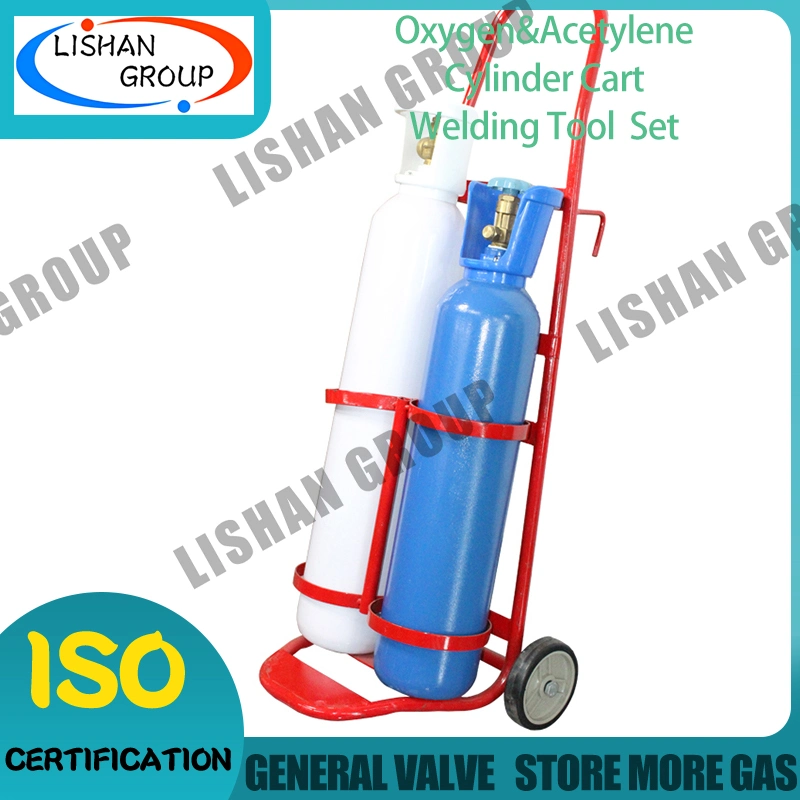 Versatile Acetylene Oxygen Cylinder Cart with Foldable Design for Compact Storage