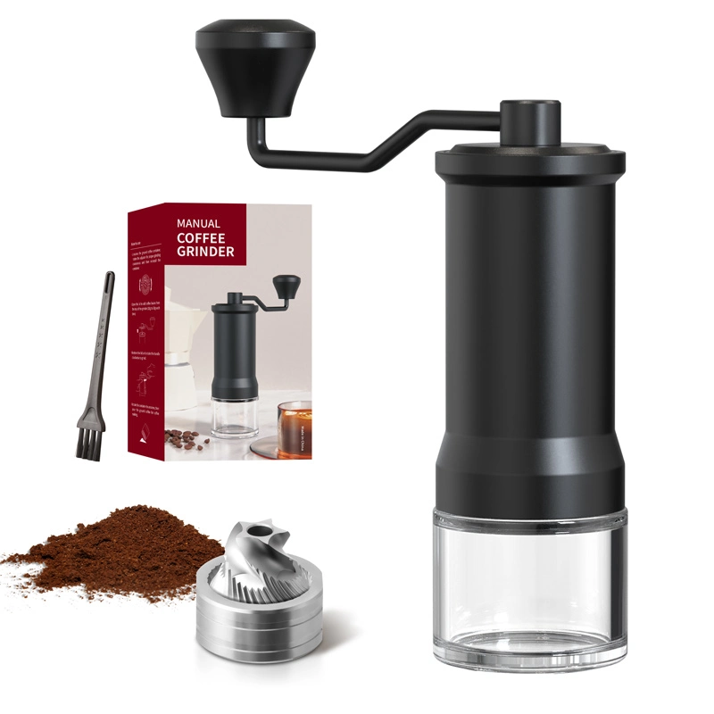 Black Professional Adjustable Stainless Steel Cone Manual Coffee Grinder