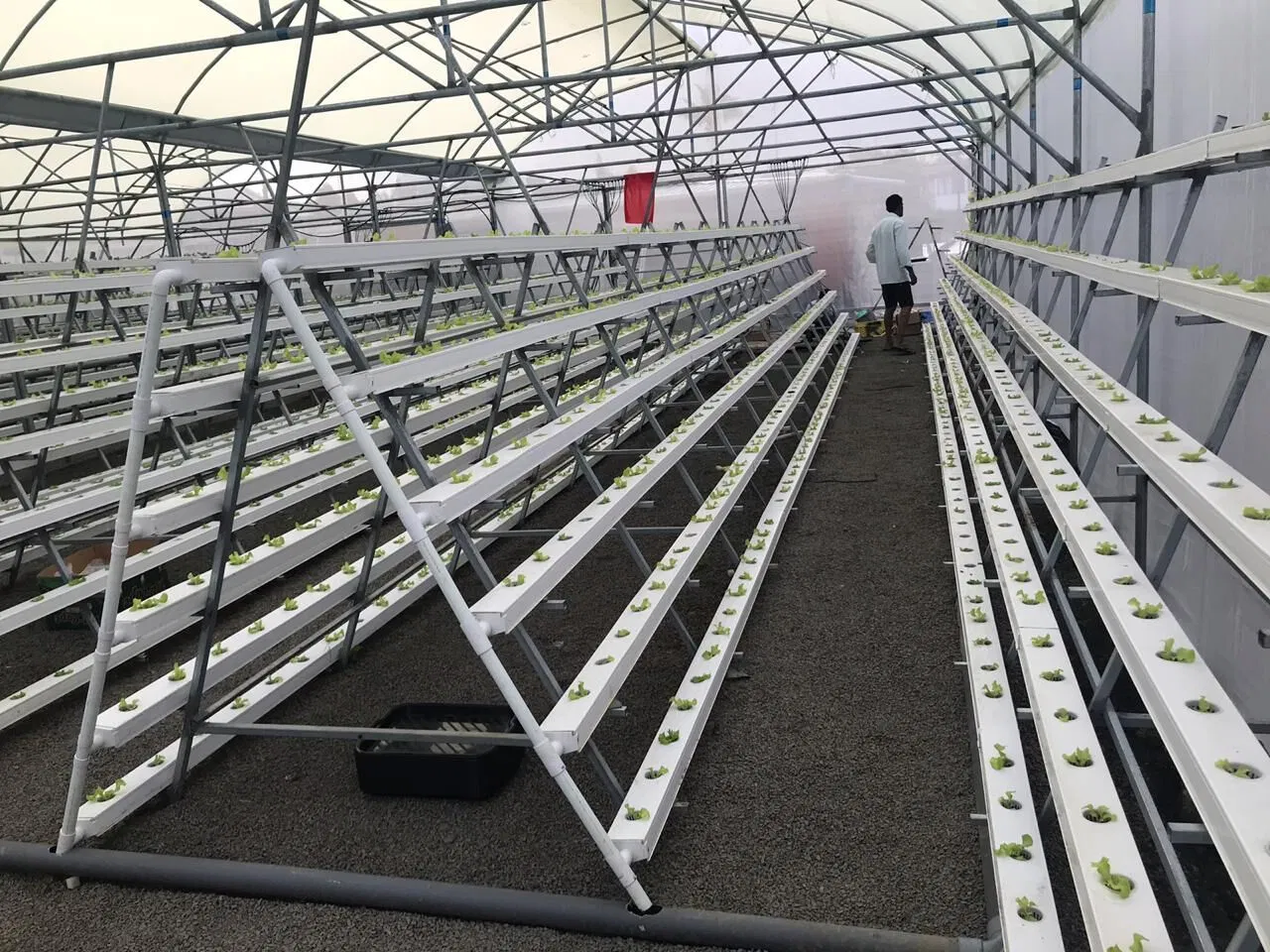 PVC Nft Channel Vertical Hydroponic Growing System Greenhouse