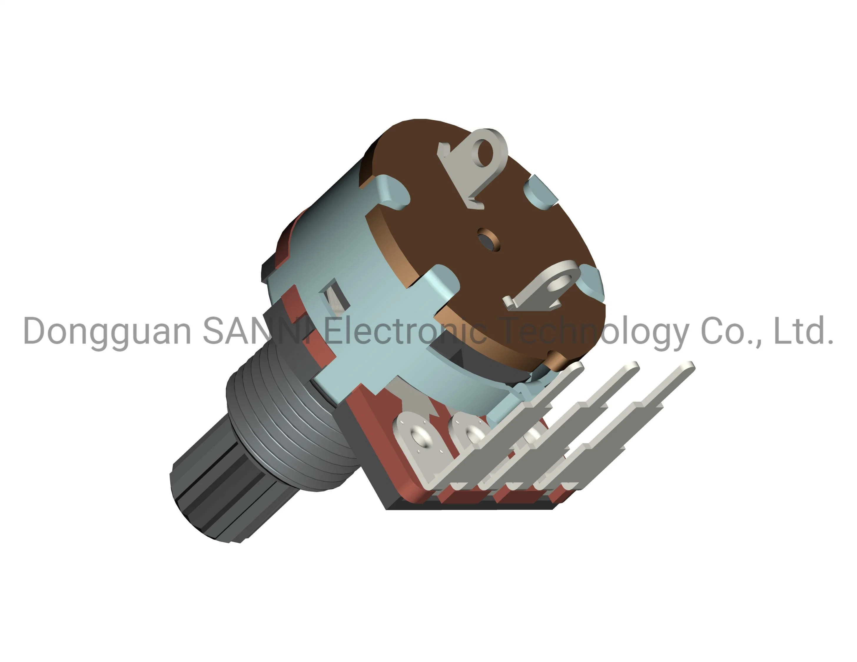 RV16801NS Potentiomètre rotatif à arbre isolé de 16 mm à unité unique avec commutation