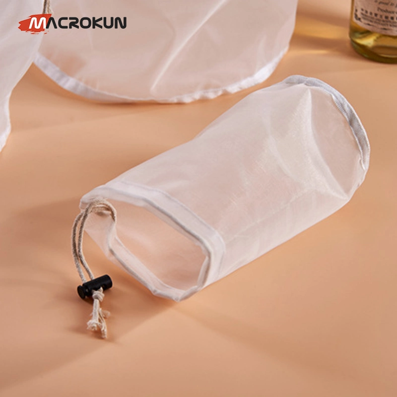 Food Grade 120 Mesh Brewing Filter Bag Wine Homebrew Reusable Filtering Fine Nylon Mesh Strainer