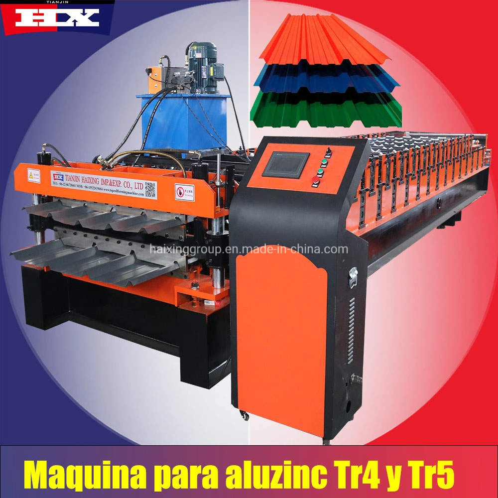 Machine à fabriquer des tôles en aluzinc Calaminon Tr4 et Tr5 pour toiture en métal Ribtype