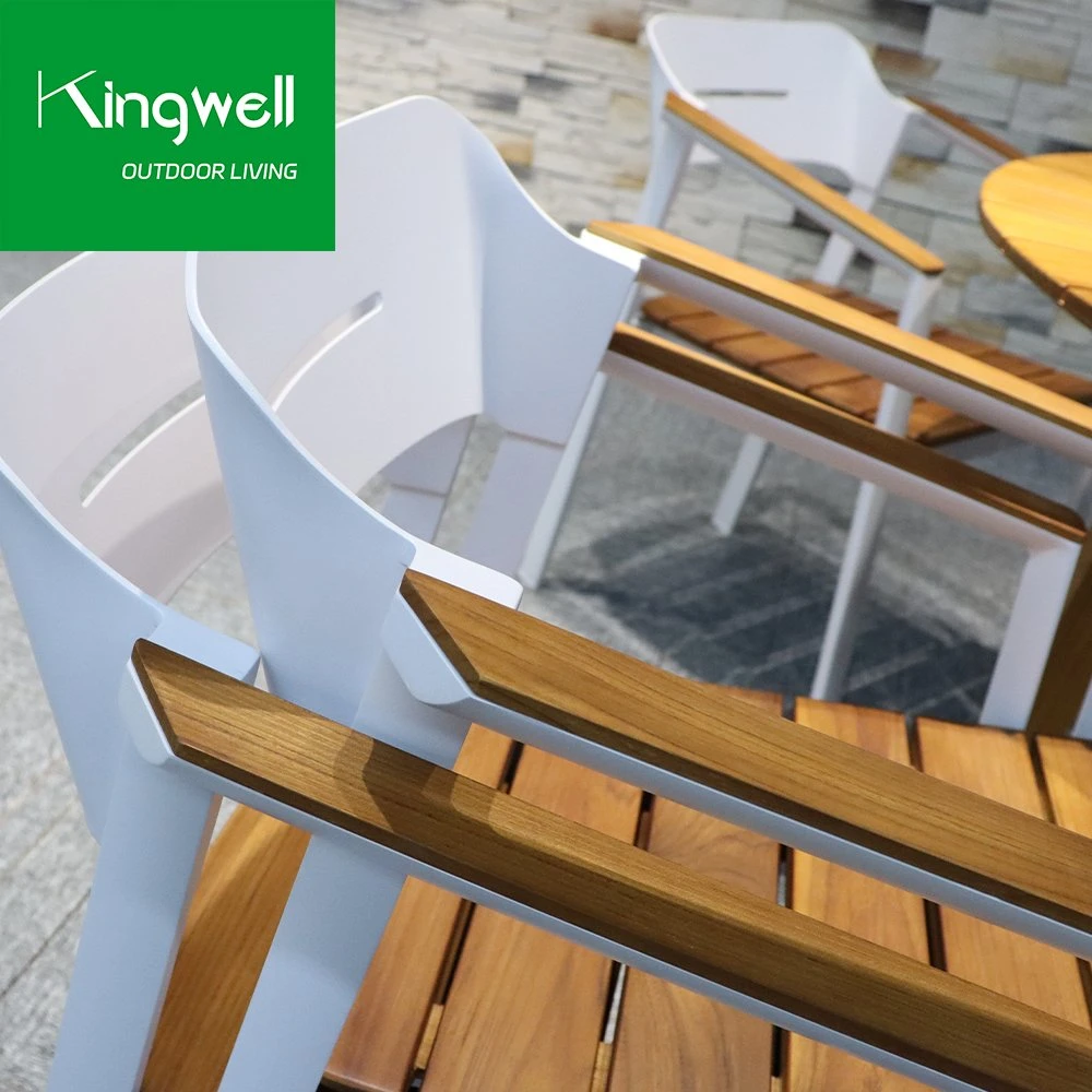 Patio jardin Table et chaise ensemble de salle à manger en bois de teck extérieur Mobilier