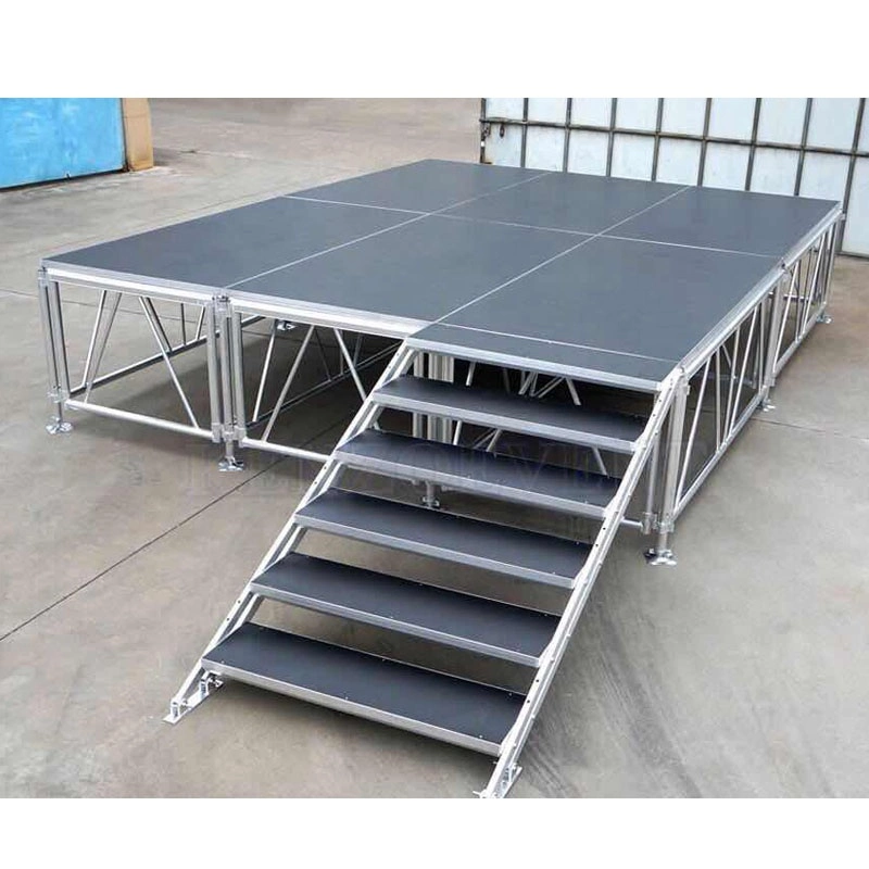 Professional Cheap Outdoor Waterproof Aluminum Black Plywood Performance Mobile Stage Platform Stage Portable for Concert Event Truss