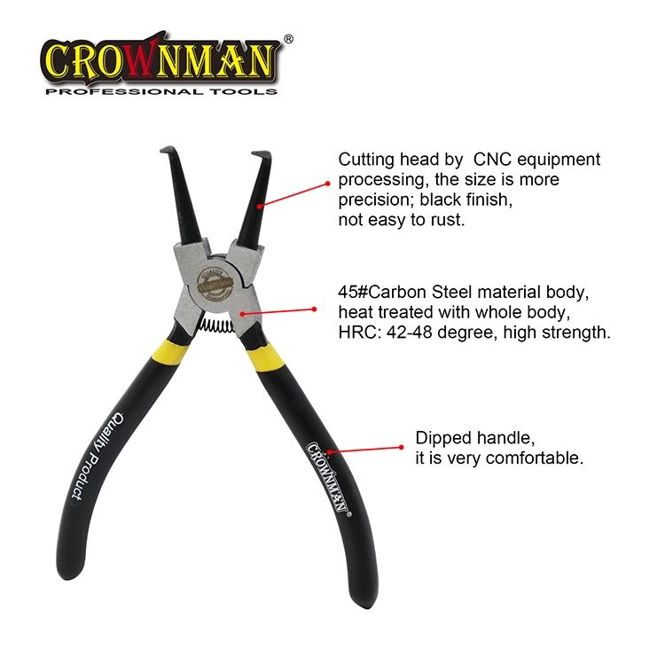 Crownman Holding Tools, 7" Carbon Steel Circlip Pliers