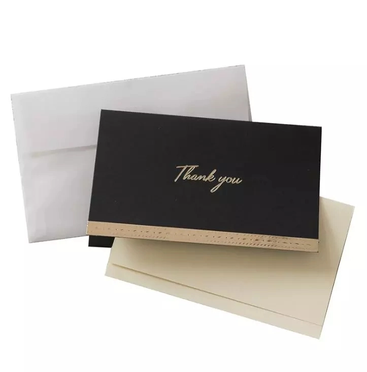 High Quality Custom Thank You Card with Foil Logo for Business Wholesale