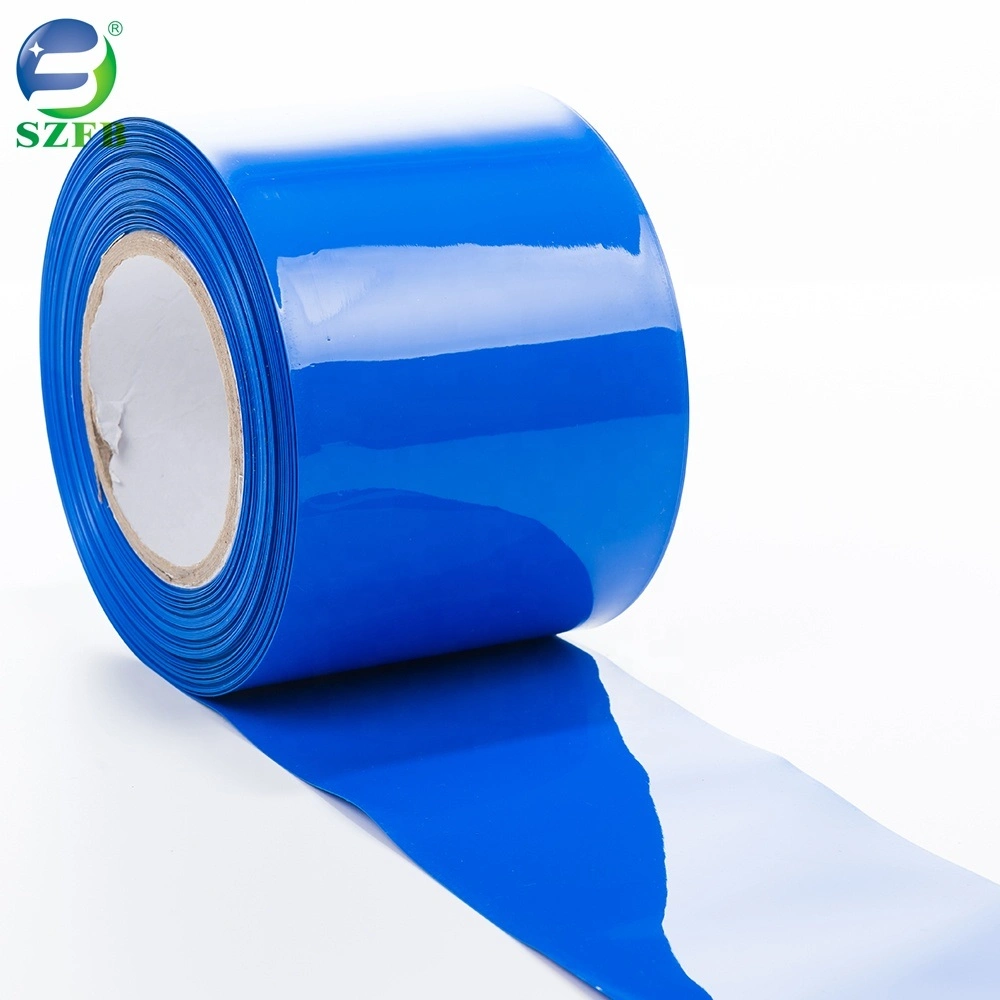 23mm-580mm de diámetro exterior de PVC de color azul de la membrana de la batería Thermoshrinkable PVC tubo termoretráctil Wrap para 18650 Batería