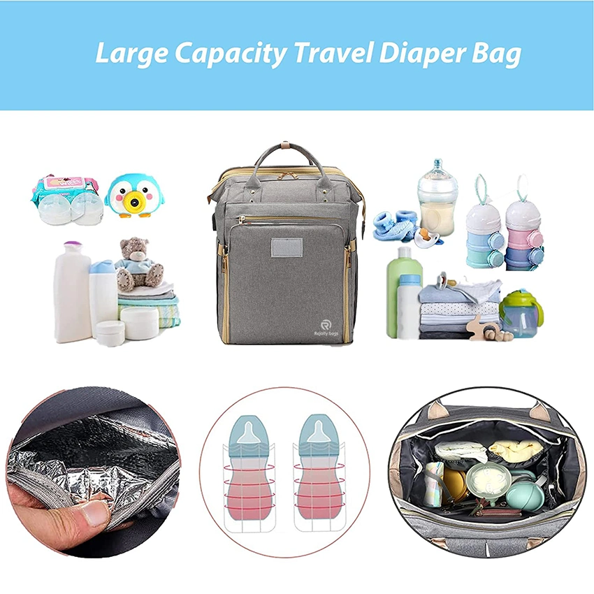 10 en 1 con el cambio de estación y de viaje portátil silla alta, Baby Shower regalos, bolsa de bebé multifuncional con mosquitero aislado de la bolsa de pañales de bolsillo mochila