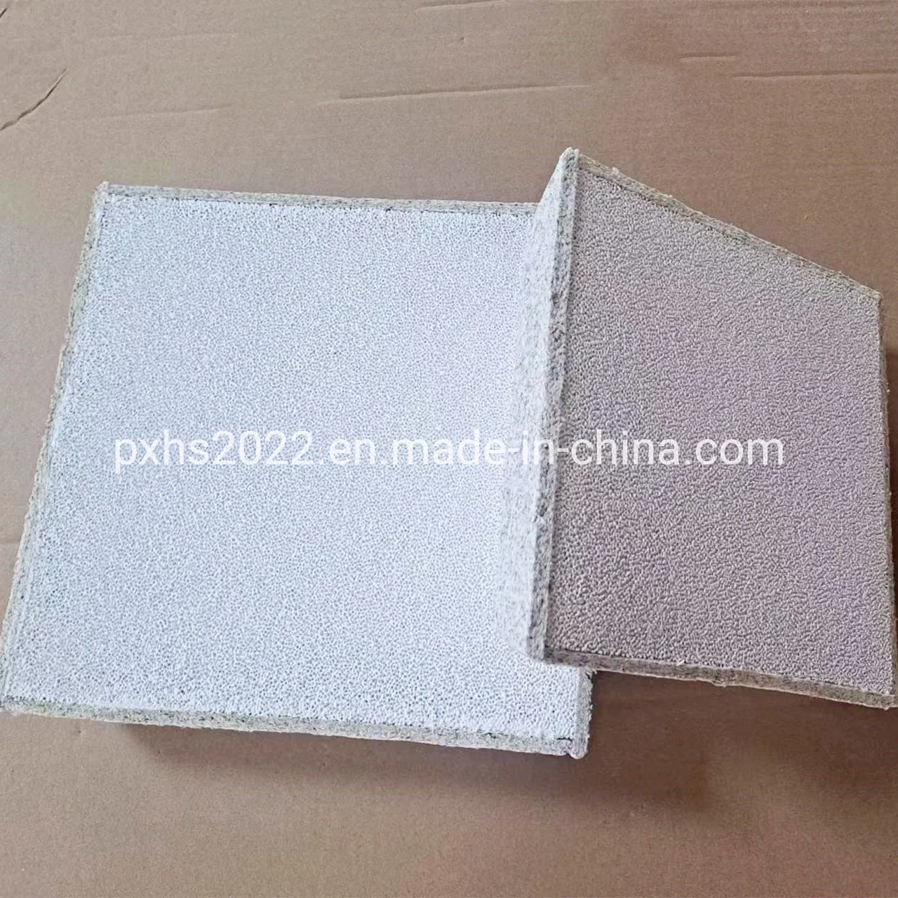 Customer Alumina Ceramic Foam Filter 381*381*50mm 10-60ppi with Expanding Binding