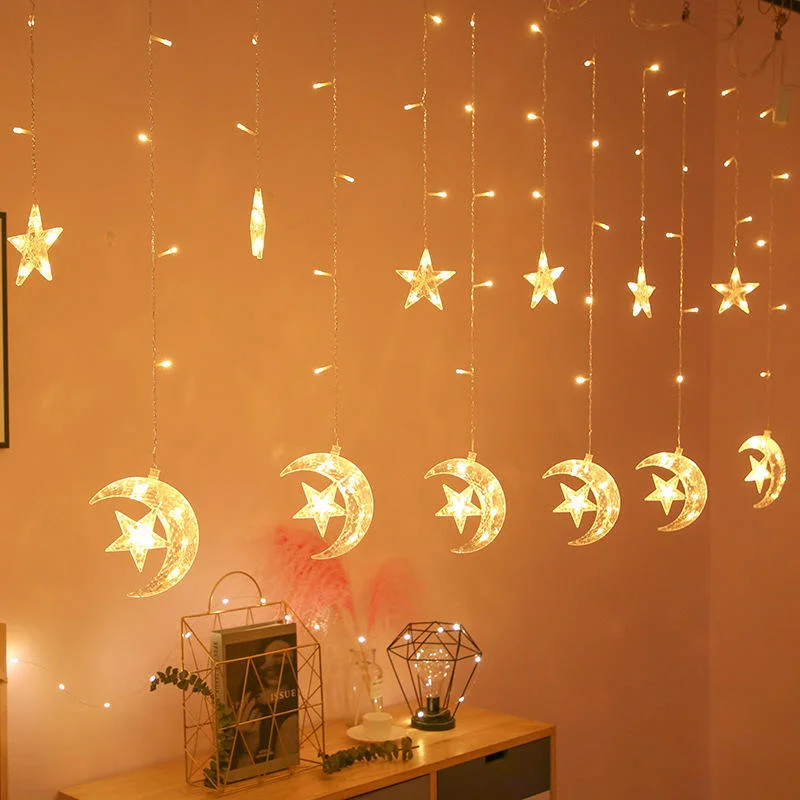 Ramadan Decorative Lights 138 LED Moon Star LED Lights String Christmas