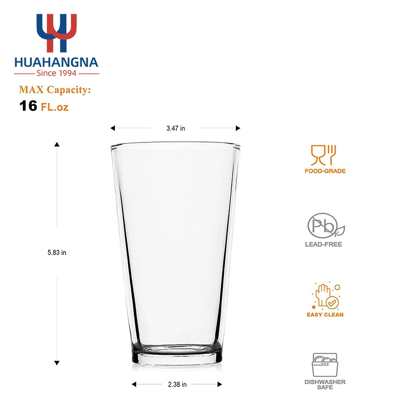 Wholesale/Supplier 16oz 480ml Drinking Barware Custom Logo Printing Beer Pint Glassware for Pub