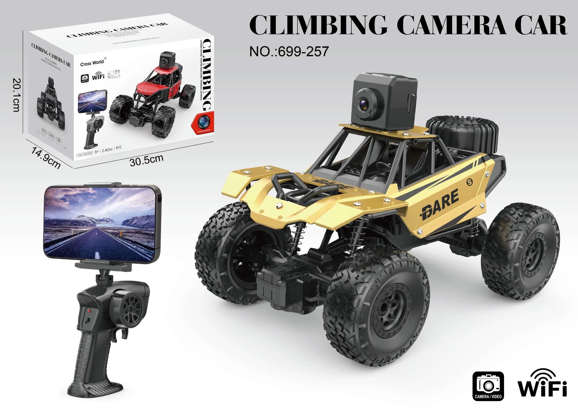 2,4GHz 4WD 1/120 batería para cámara HD FPV WiFi de alta velocidad Hobby RC coche de juguete metal aleación con USB