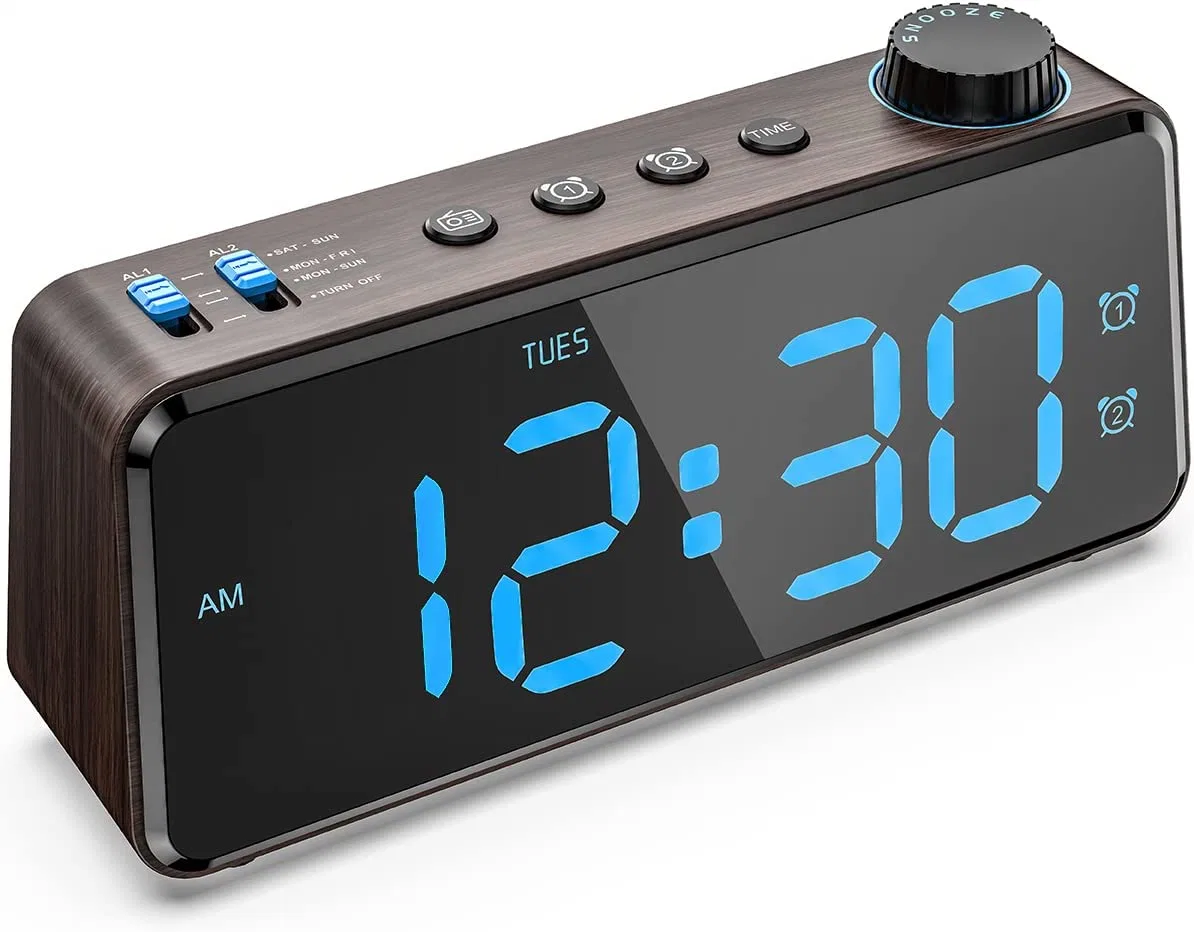 Digital Pll FM Radio USB Charging Dual Alarm Clock