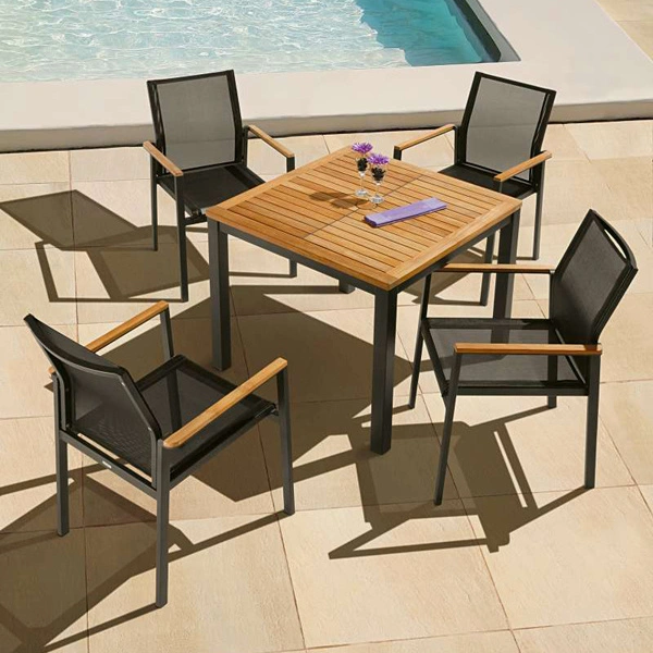 Les meubles de patio jardin PE Rotin canapé à l'extérieur de la table de plein air à coussin d'Set-Easy assemblés de conversation