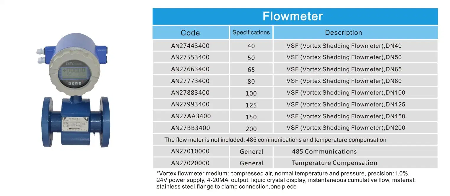 Vortex Flowmeter Flange Type Connect Aluminum Pipe Tube