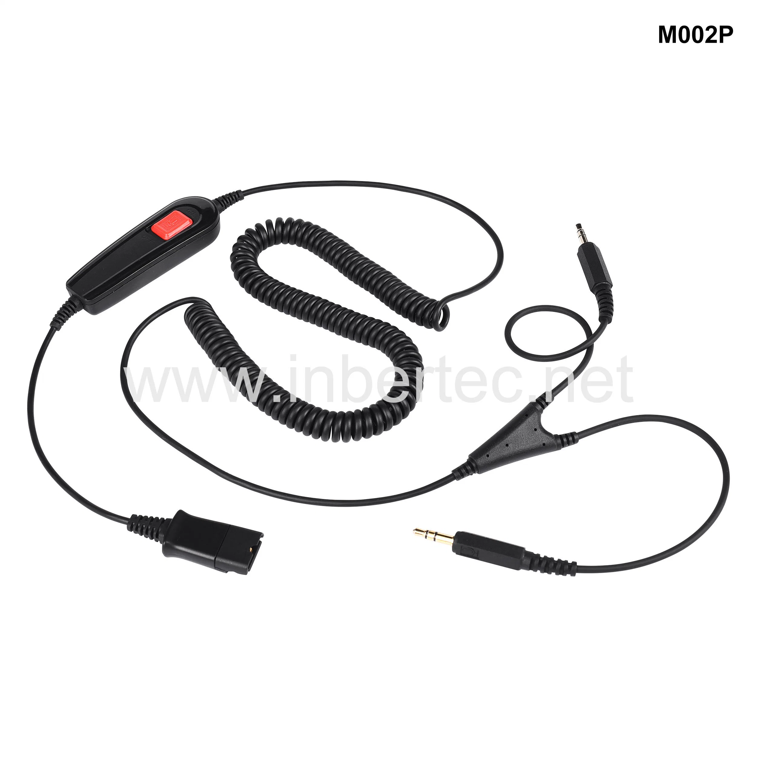 Compatible Qd Cable with 3.5mm Stereo Connector and Volume+/-, Mute on/off