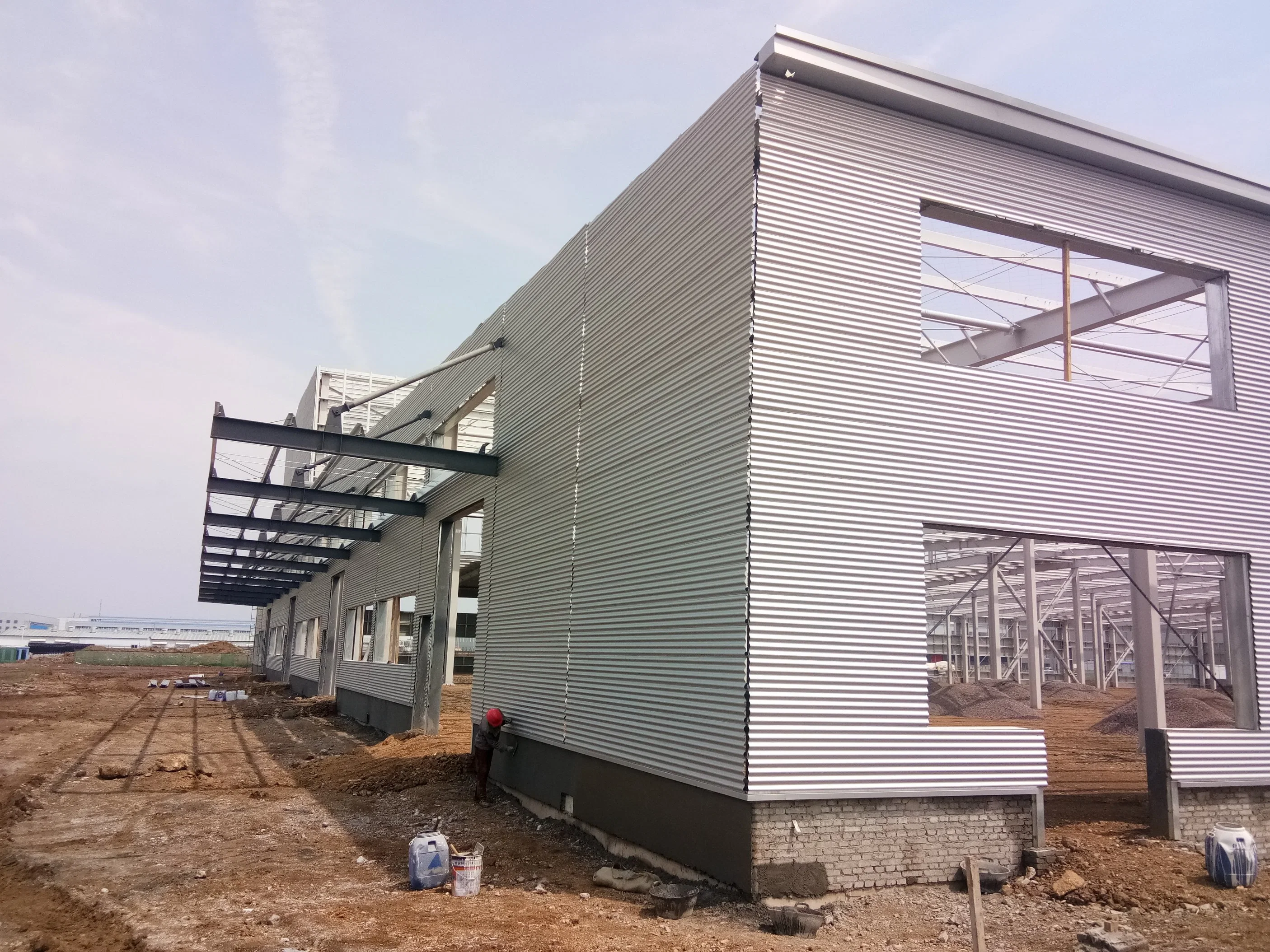 Estrutura de aço que apoia a construção de betão para edifícios escolares Hangar Stadium Edifícios hospitalares