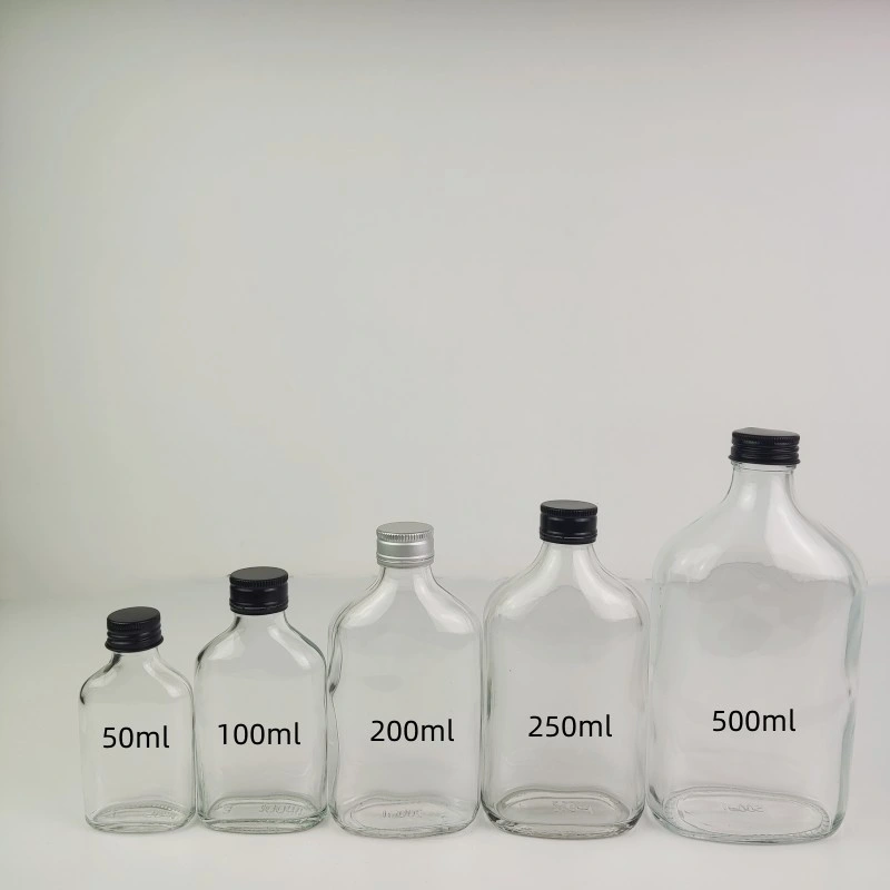 Empty 50ml 100ml 200ml 250ml 500ml Flask Glass Bottle