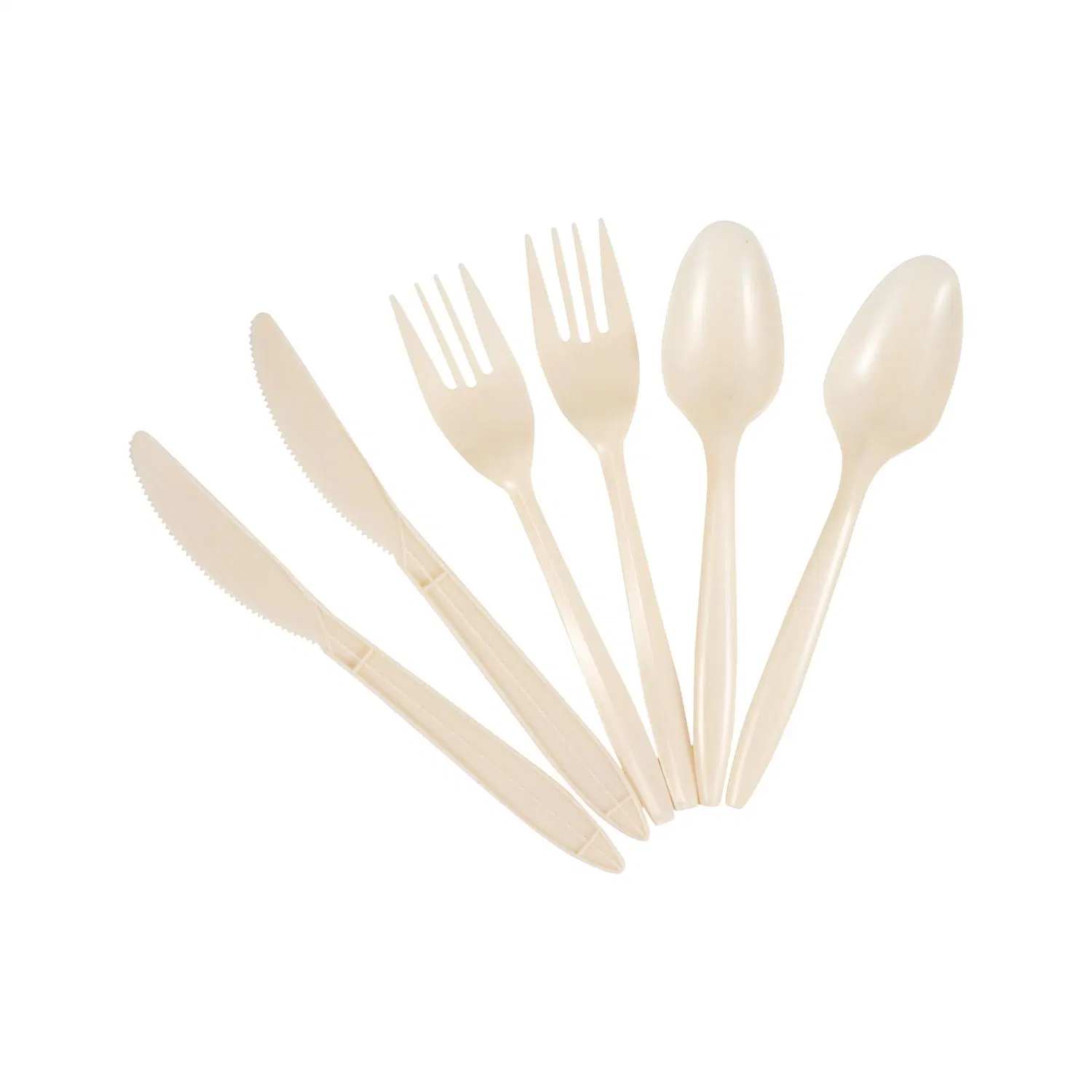 Disposable Knives and Forks Wholesale/Supplier Cornstarch Degradable Tableware Take-out Fast Food and Cake Knives and Forks Spoon