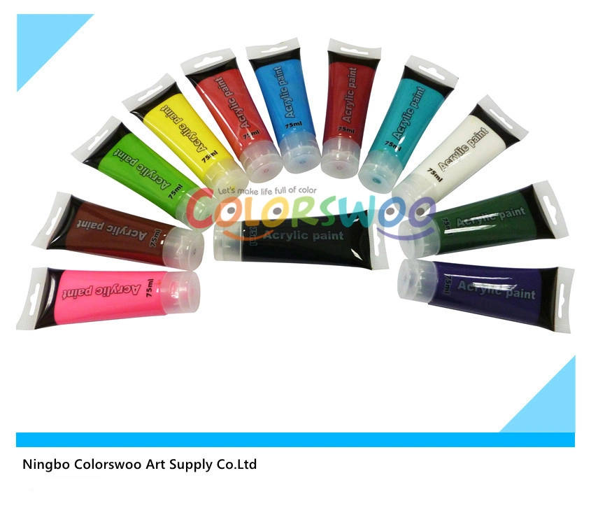 12*75ml Non Toxic Acrylic Color Paint for Students and Artist