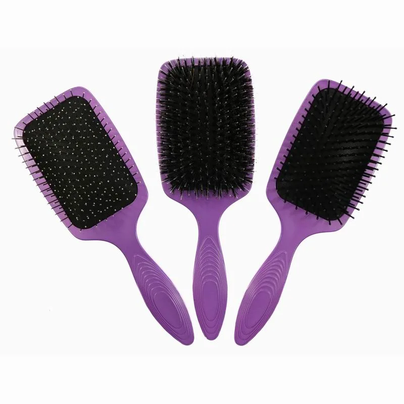 Wholesale Salon Tools Purple Color Paddle Hair Brush with Logo