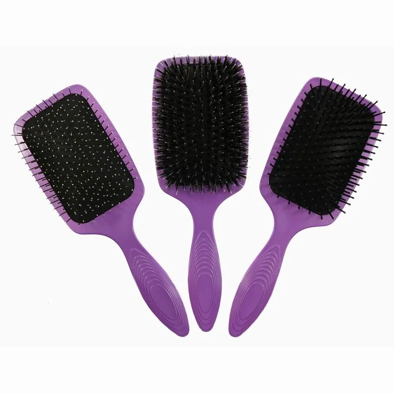 Wholesale salon Tools Violet couleur Palette cheveux brosse avec logo