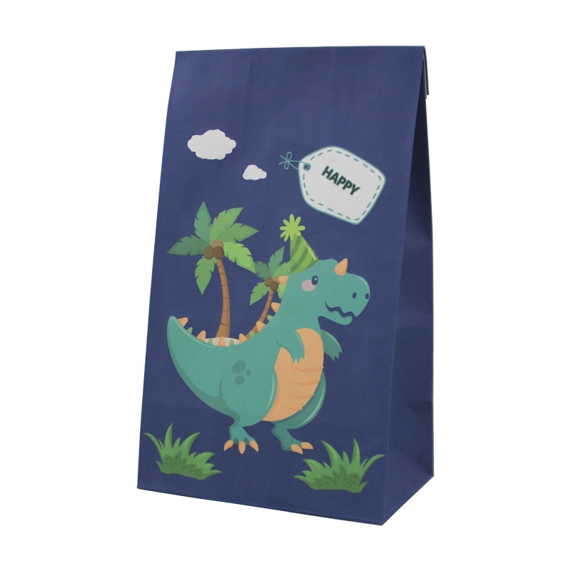 New Design Dinosaur Theme Lovely Baby Shower Birthday Party Decoration Favors Packaging Candy Paper Treat Gift Bags for Kids