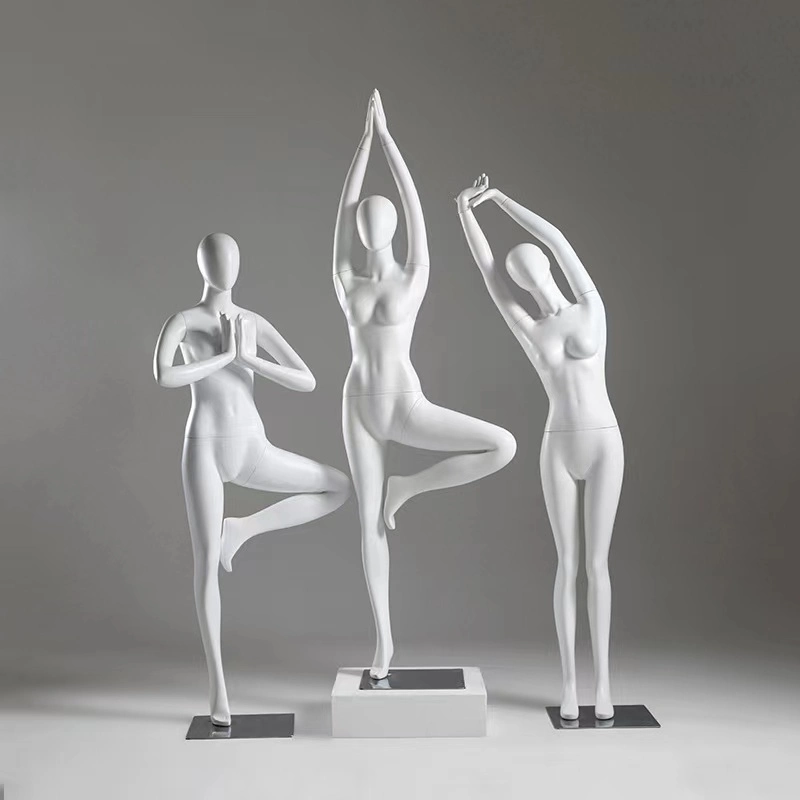 Fibra de vidrio Deportes Yoga femenino Mannequin para la exposición de ropa