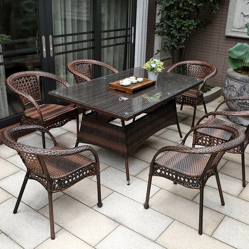 Outdoor Patio Furniture Rattan and Plastic-Wood Garden Sofa Sets