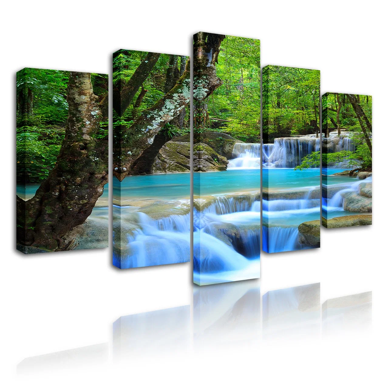 High quality/High cost performance  Custom Wall HD Print on Canvas with 5 Pieces