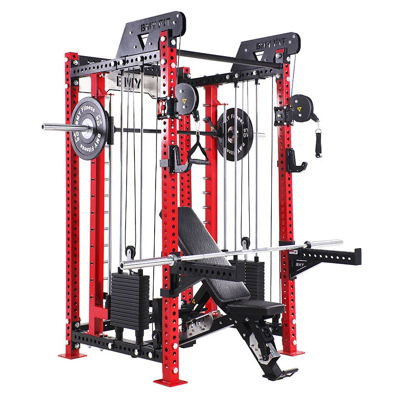 Tout en un équipement de gymnase à fonction multiple, support de squat et machine Smith.