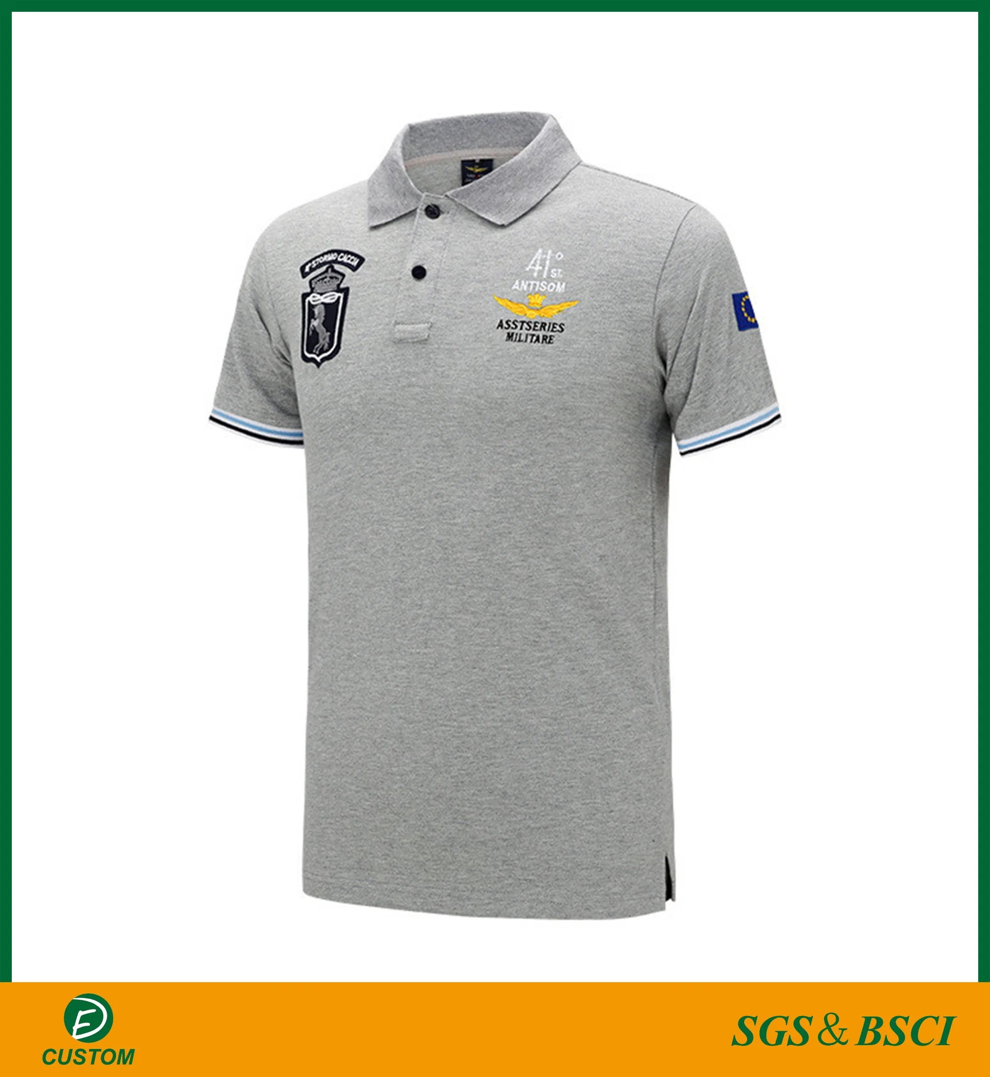 Short Sleeve Pique Embroidery Golf Polo Shirt with Low Price