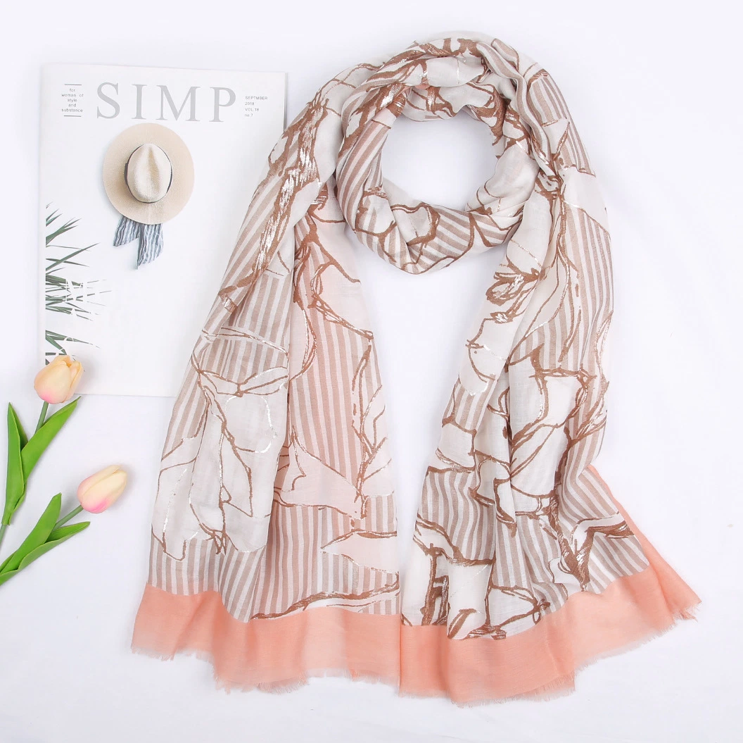 Printed Cotton Linen Scarf Beach in Spring and Summer Scarf