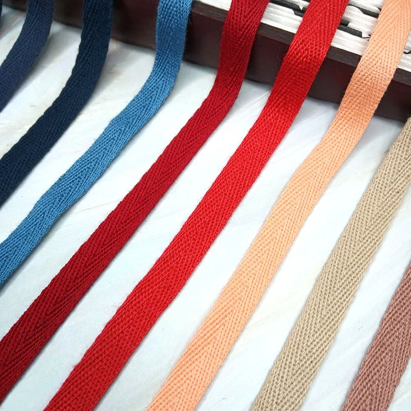 Factory Custom Color 1/2" 100% Cotton Woven Ribbon for Packing