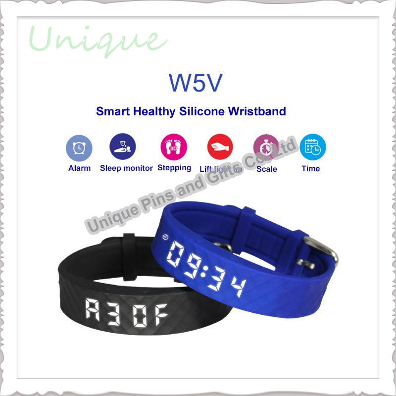 Custom Fashion Healthy Sleep Monitor Rubber Band Stepping Watch Smart Silicone Wristband for Promotion Gift