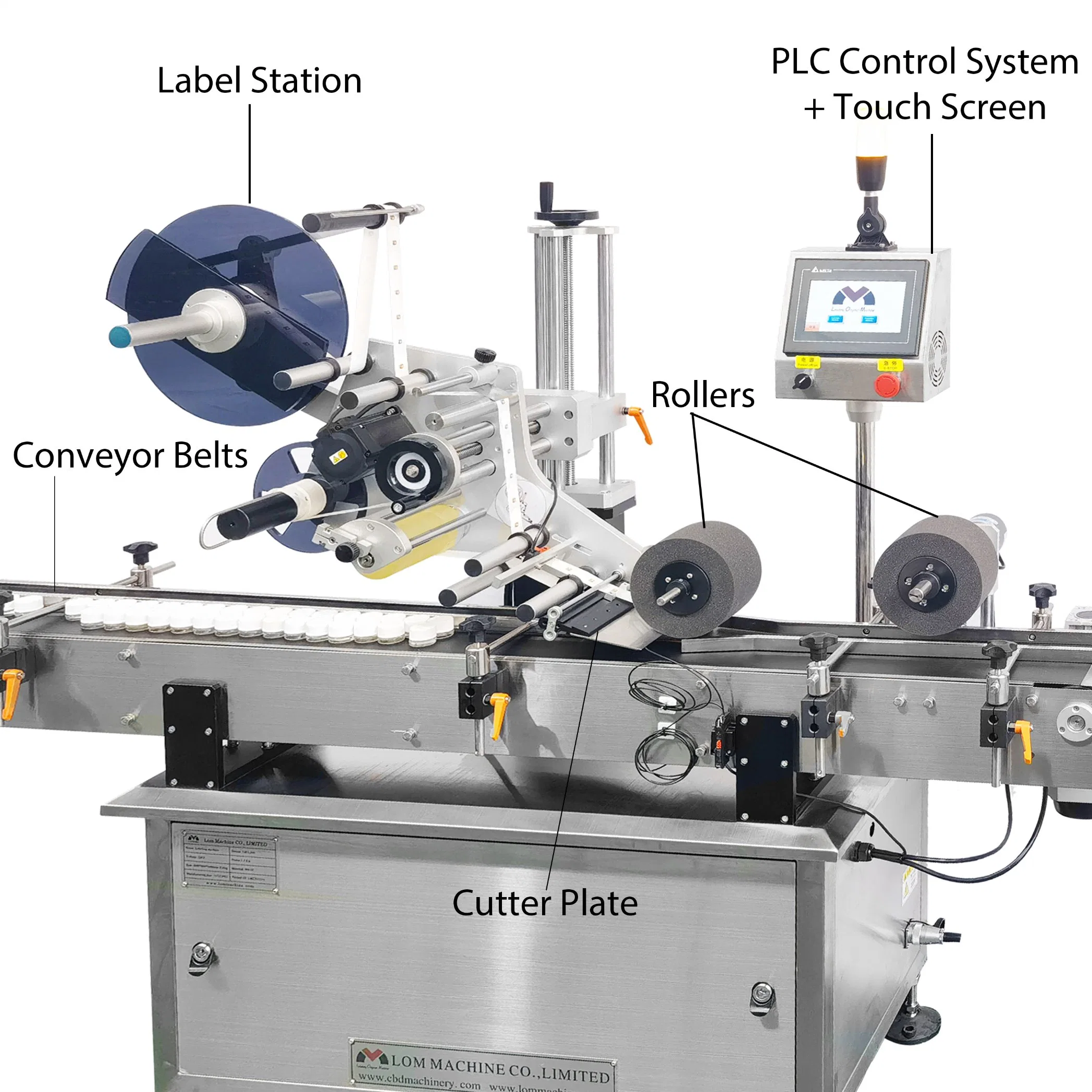 Aplicador automático de etiquetas de bolsa de envoltura en esquina con código de barras superior Adhesivo cartón papel superficie plana Alimentos lata vertical etiquetadora máquina