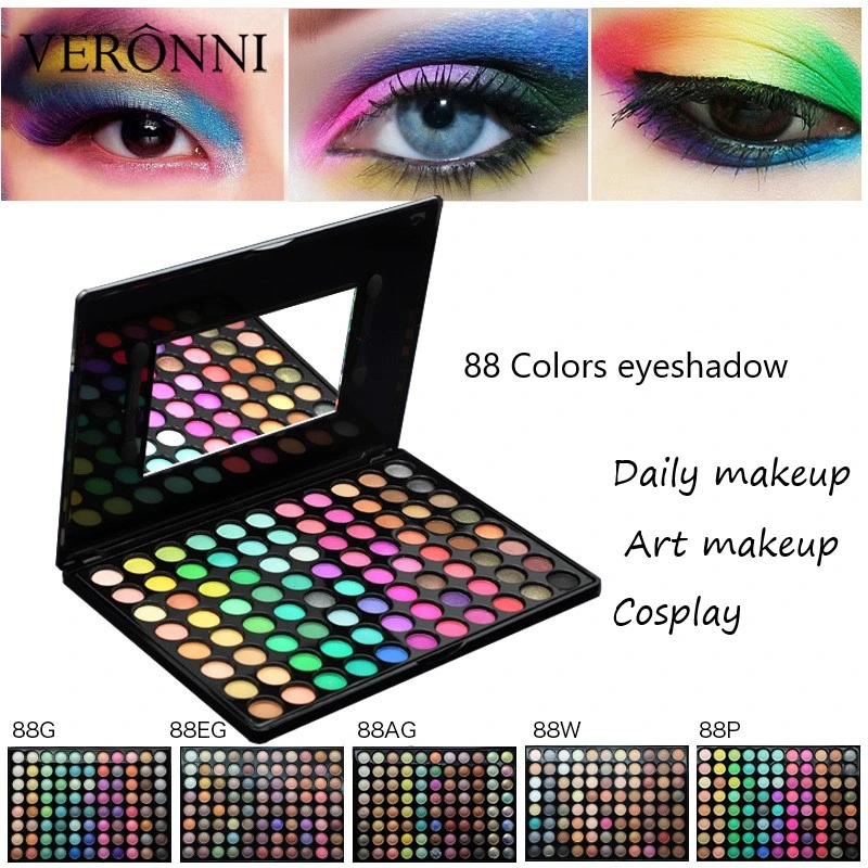 226-Wnm 88-Color Eyeshadow الأرض غير اللامعة اللؤلؤية عارية ماكياج عارية مجموعة كاملة من الجمال بالجملة