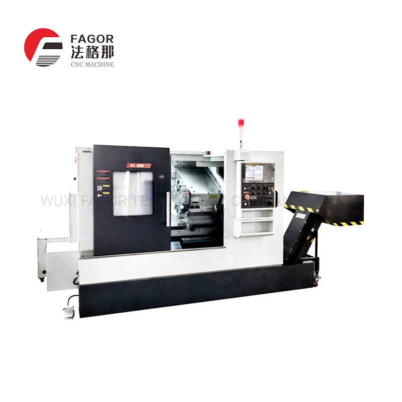 Giro cama inclinado Metal automático Torno CNC con sistema CNC Fanuc