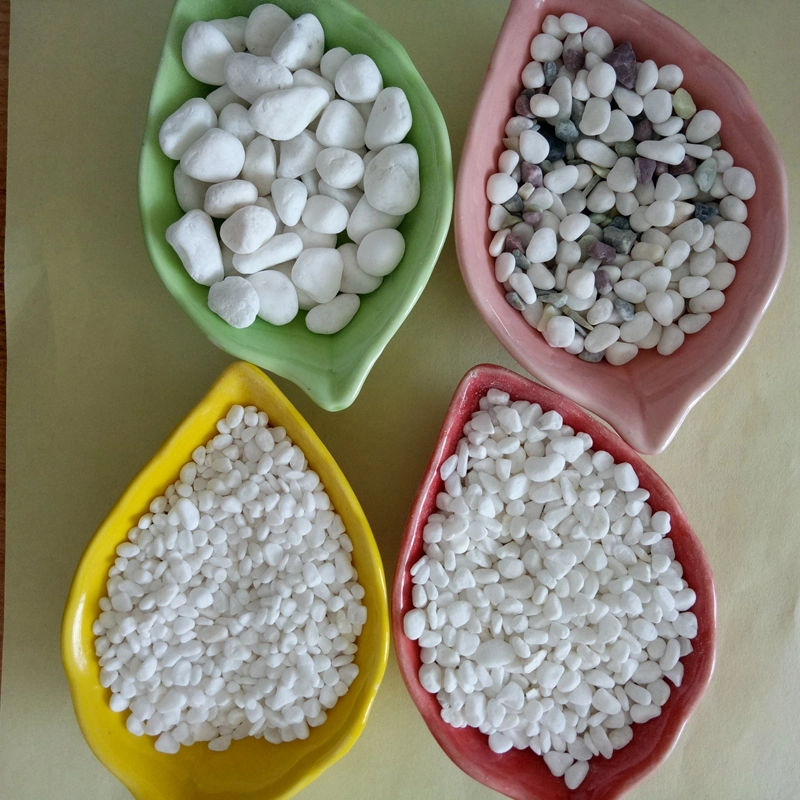 Pure White Tumbled Pebble/Cobblestone 1-2cm, 3-5cm für Pflaster legen