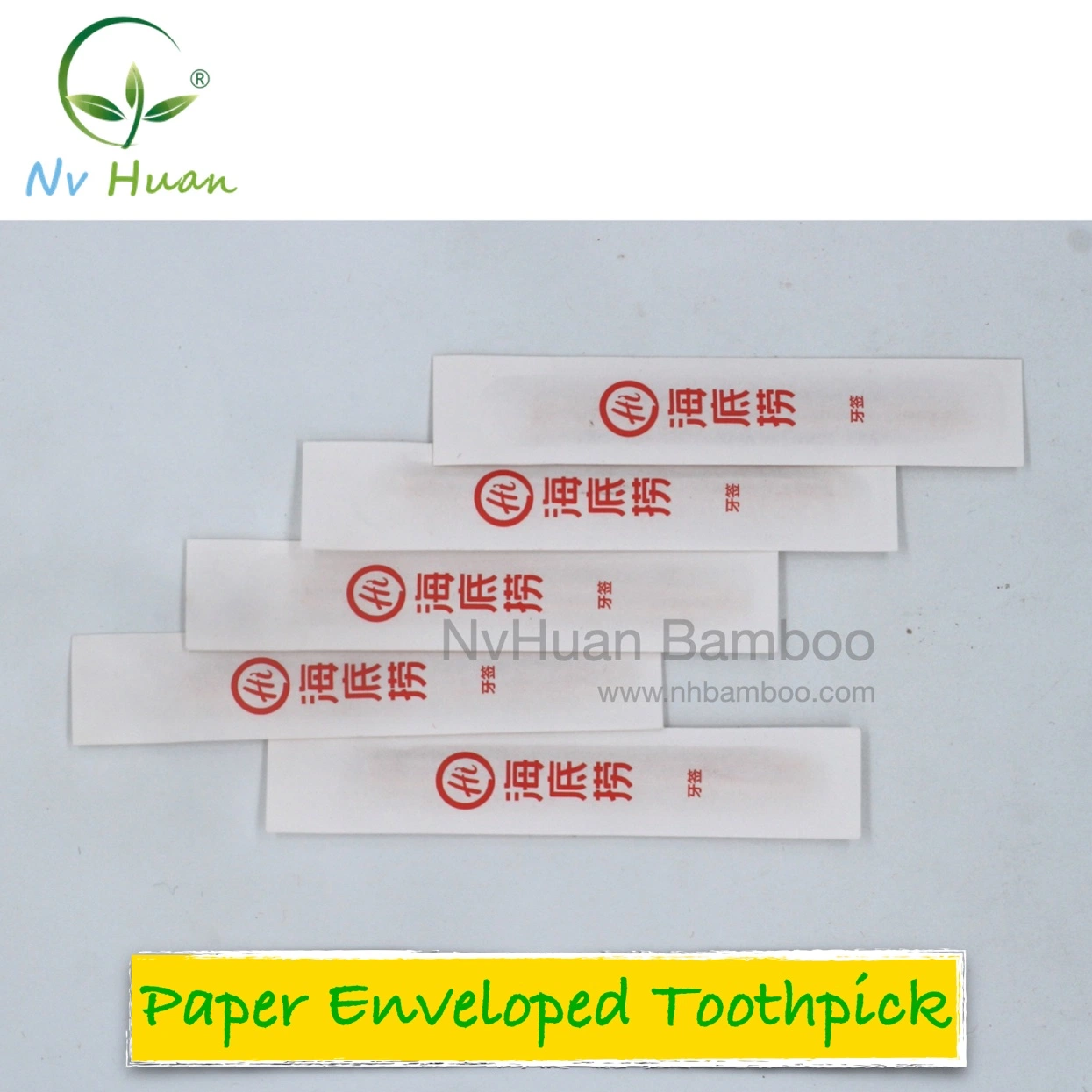 Bamboo Toothpick Individual Plastic Sleeve Toothpick