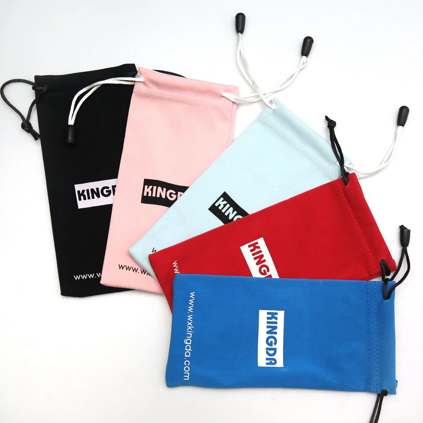 Soft Touch Microfiber Drawstring Bag with Logo Printing and Bead